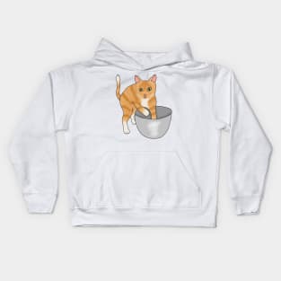 Kitty baking (fluffy orange cat) Kids Hoodie